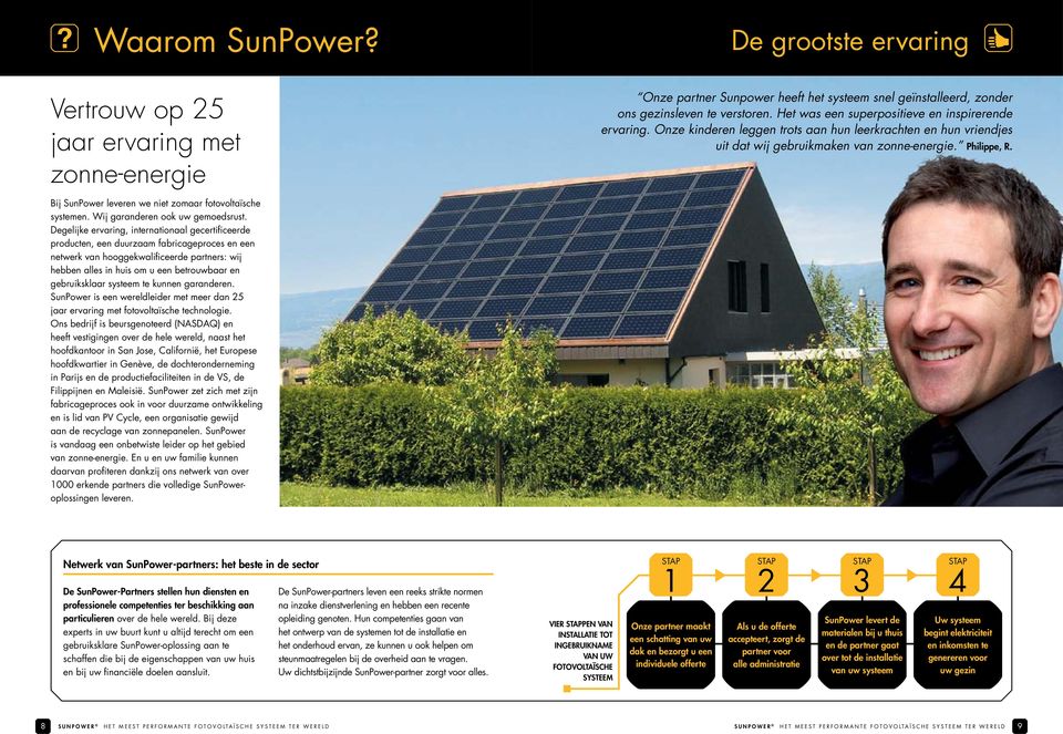Bij SunPower leveren we niet zomaar fotovoltaïsche systemen. Wij garanderen ook uw gemoedsrust.