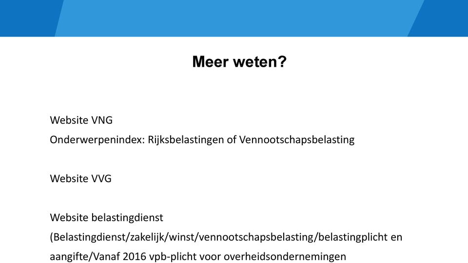 Vennootschapsbelasting Website VVG Website belastingdienst