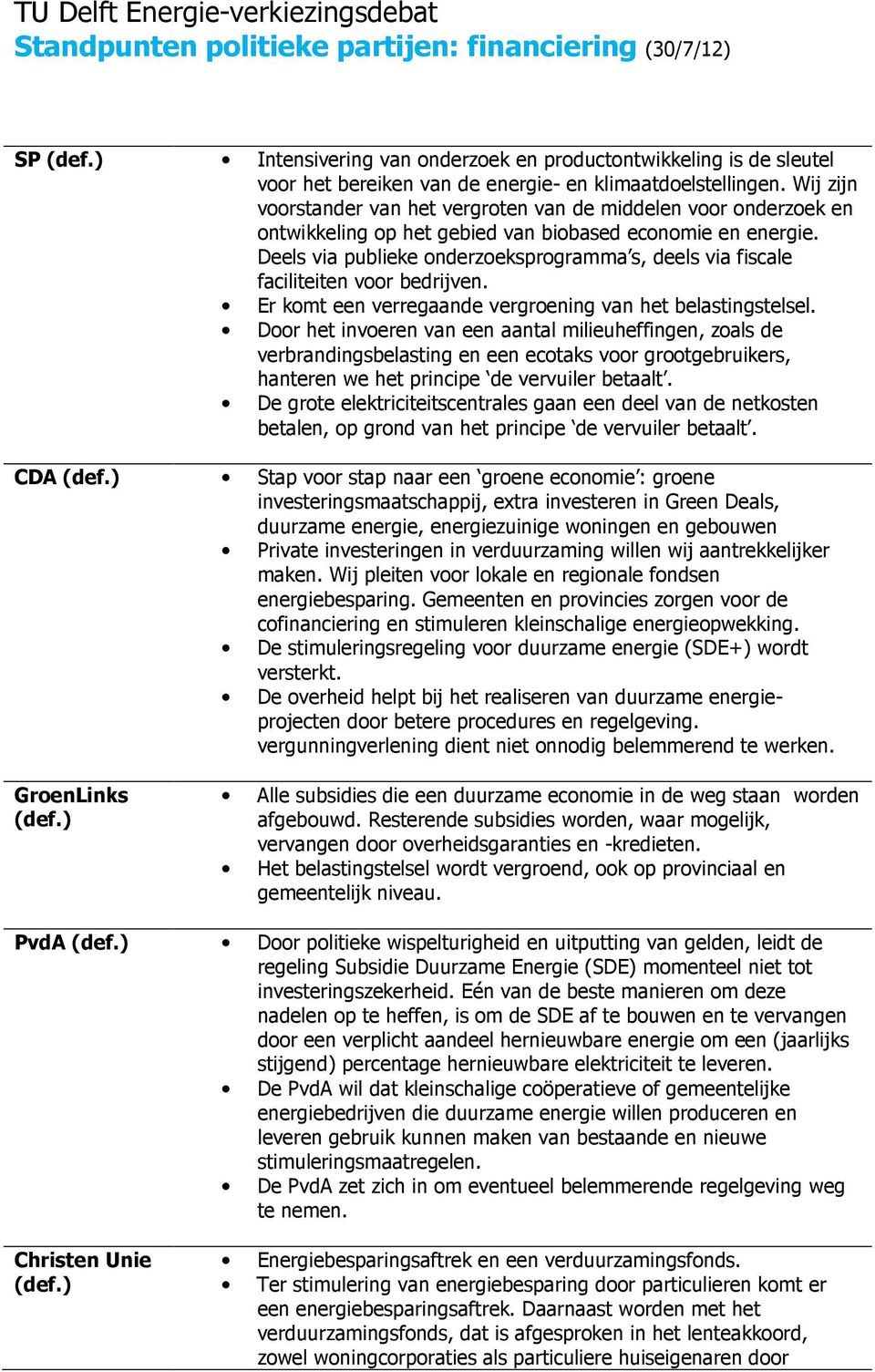 Deels via publieke onderzoeksprogramma s, deels via fiscale faciliteiten voor bedrijven. Er komt een verregaande vergroening van het belastingstelsel.