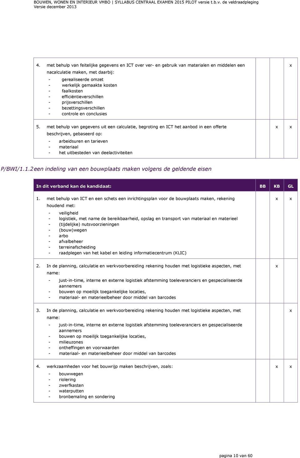 met behulp van gegevens uit een calculatie, begroting en ICT het aanbod in een offerte beschrijven, gebaseerd op: - arbeidsuren en tarieven - materiaal - het uitbesteden van deelactiviteiten P/BWI/1.