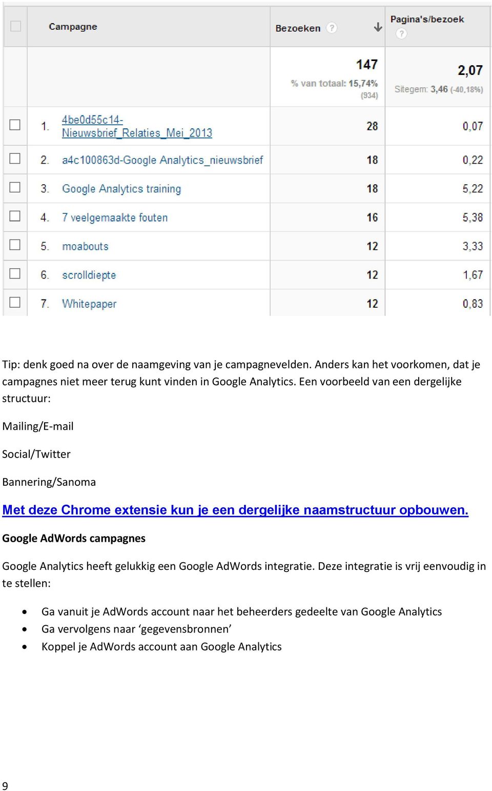 opbouwen. Google AdWords campagnes Google Analytics heeft gelukkig een Google AdWords integratie.