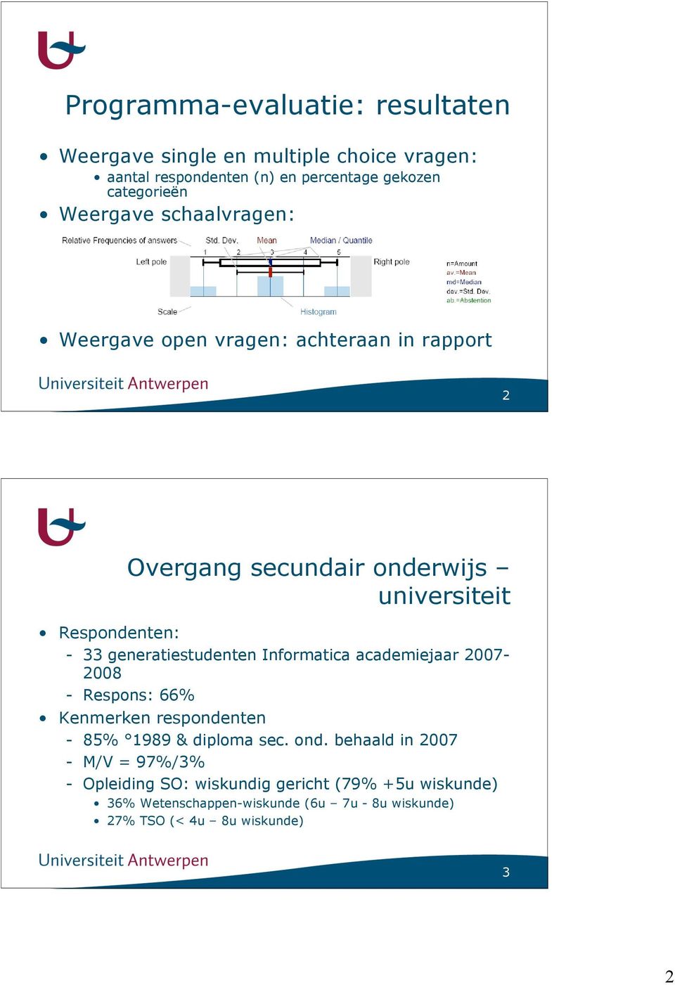 generatiestudenten Informatica academiejaar 2007-2008 - Respons: 66% Kenmerken respondenten - 85% 1989 & diploma sec. ond.