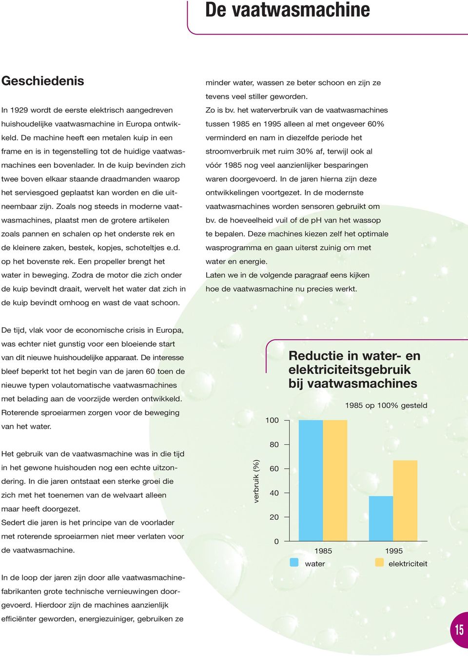 In de kuip bevinden zich twee boven elkaar staande draadmanden waarop het serviesgoed geplaatst kan worden en die uitneembaar zijn.