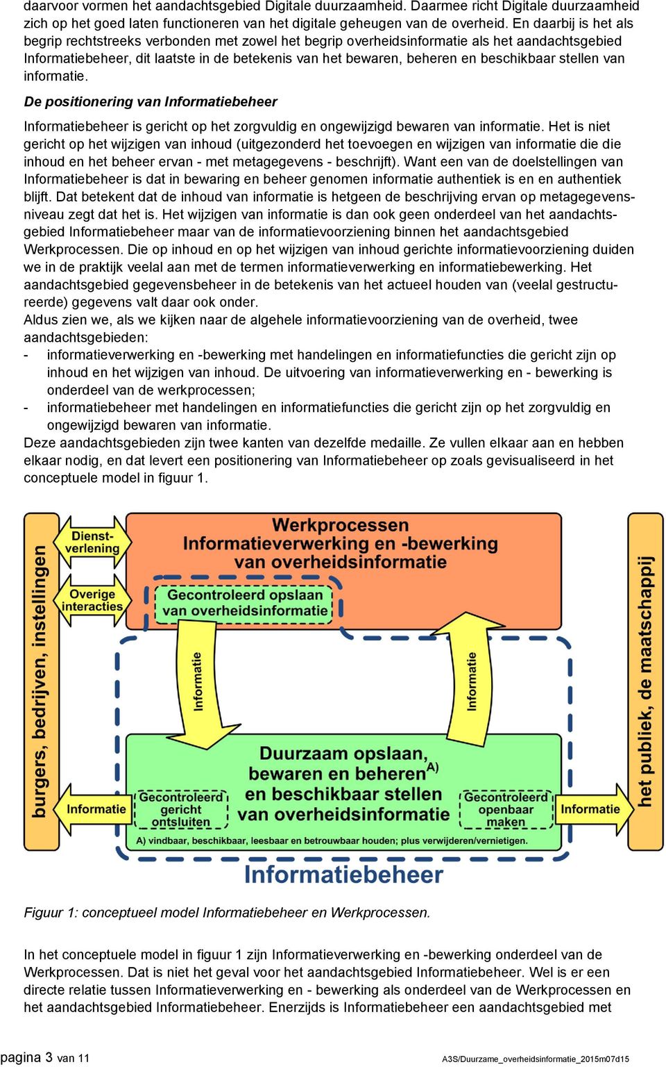 beschikbaar stellen van informatie. De positionering van Informatiebeheer Informatiebeheer is gericht op het zorgvuldig en ongewijzigd bewaren van informatie.