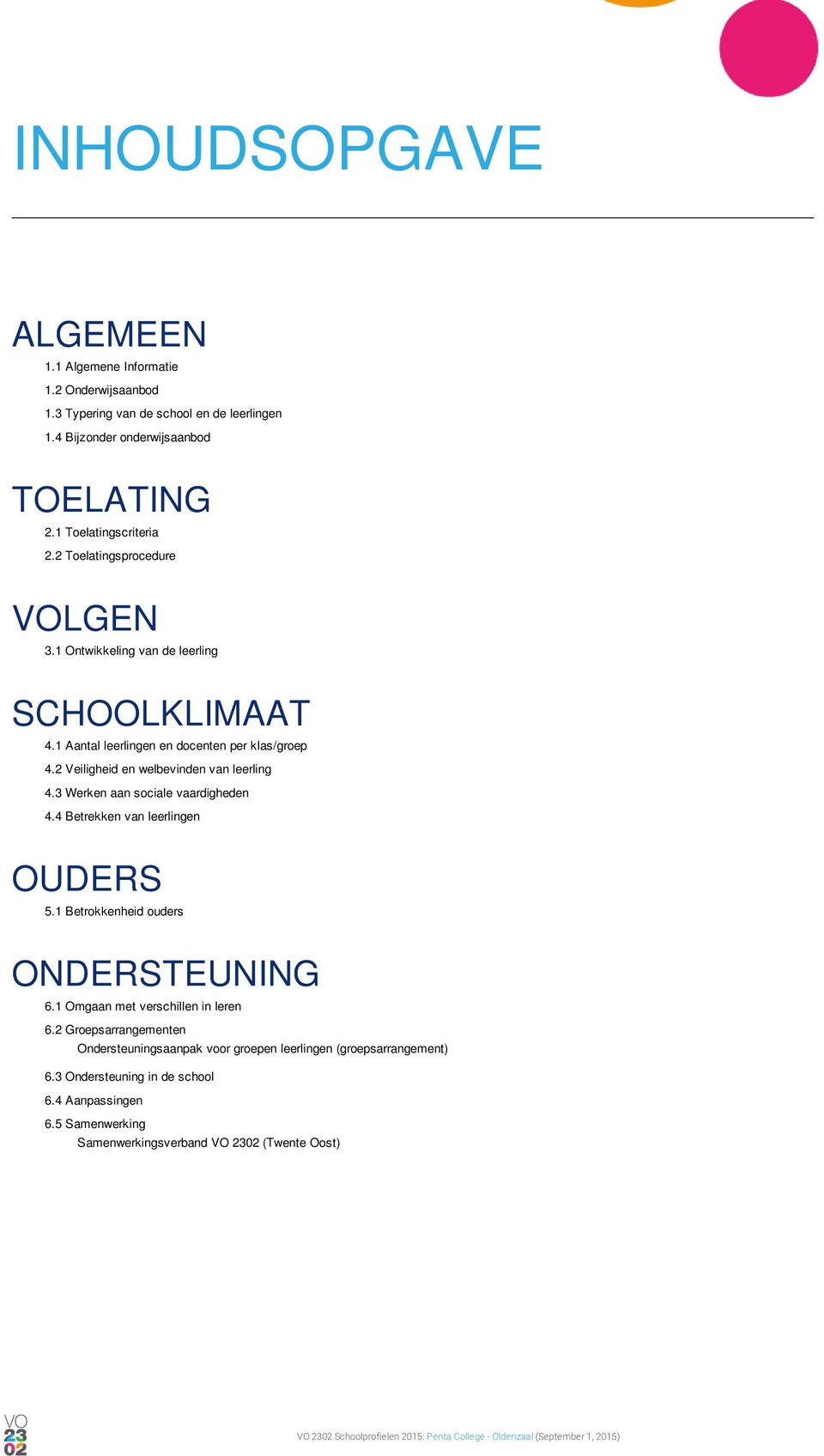 2 Veiligheid en welbevinden van leerling 4.3 Werken aan sociale vaardigheden 4.4 Betrekken van leerlingen OUDERS 5.1 Betrokkenheid ouders ONDERSTEUNING 6.