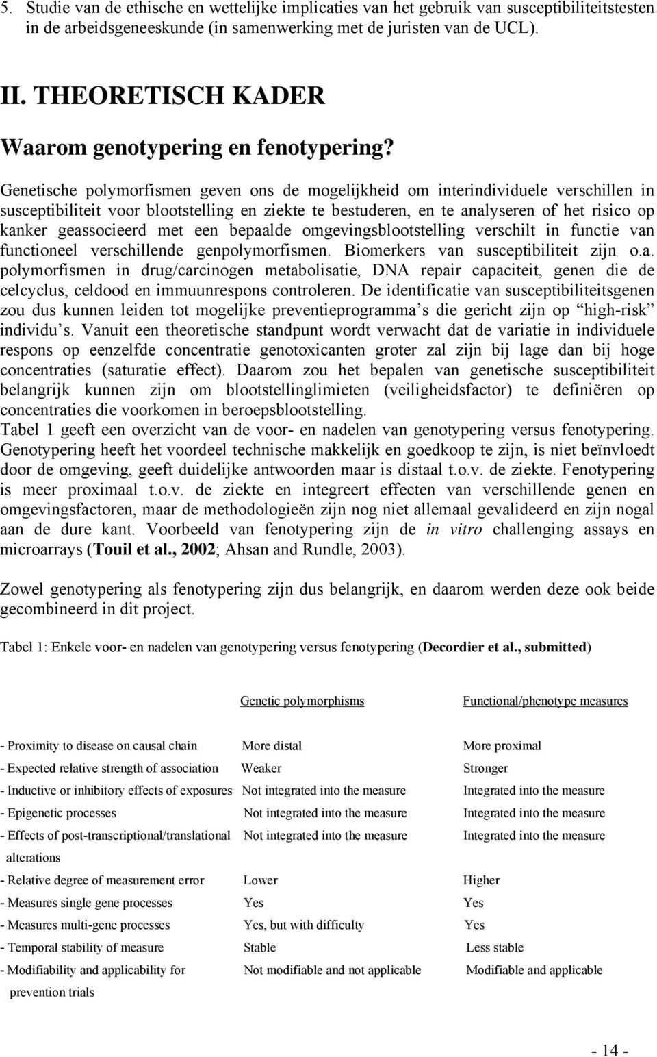 Genetische polymorfismen geven ons de mogelijkheid om interindividuele verschillen in susceptibiliteit voor blootstelling en ziekte te bestuderen, en te analyseren of het risico op kanker