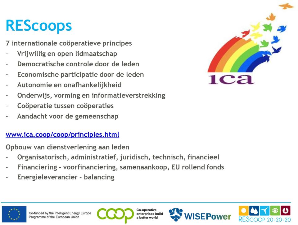 coöperaties - Aandacht voor de gemeenschap www.ica.coop/coop/principles.