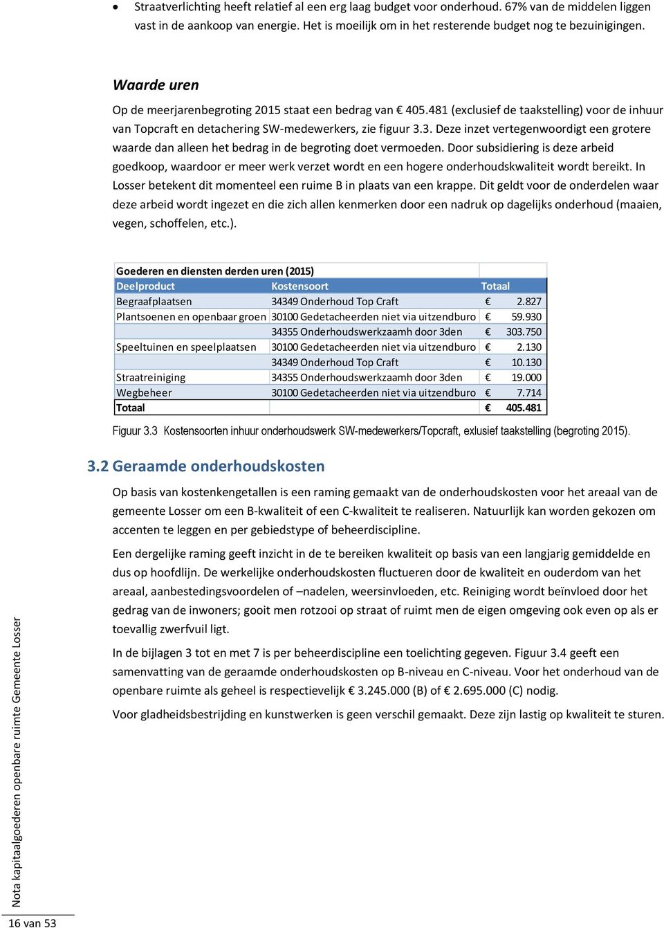 3. Deze inzet vertegenwoordigt een grotere waarde dan alleen het bedrag in de begroting doet vermoeden.