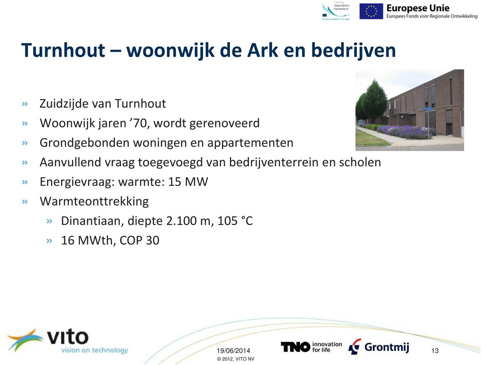 vraag toegevoegd van bedrijventerrein en scholen» Energievraag: warmte: 15 MW»