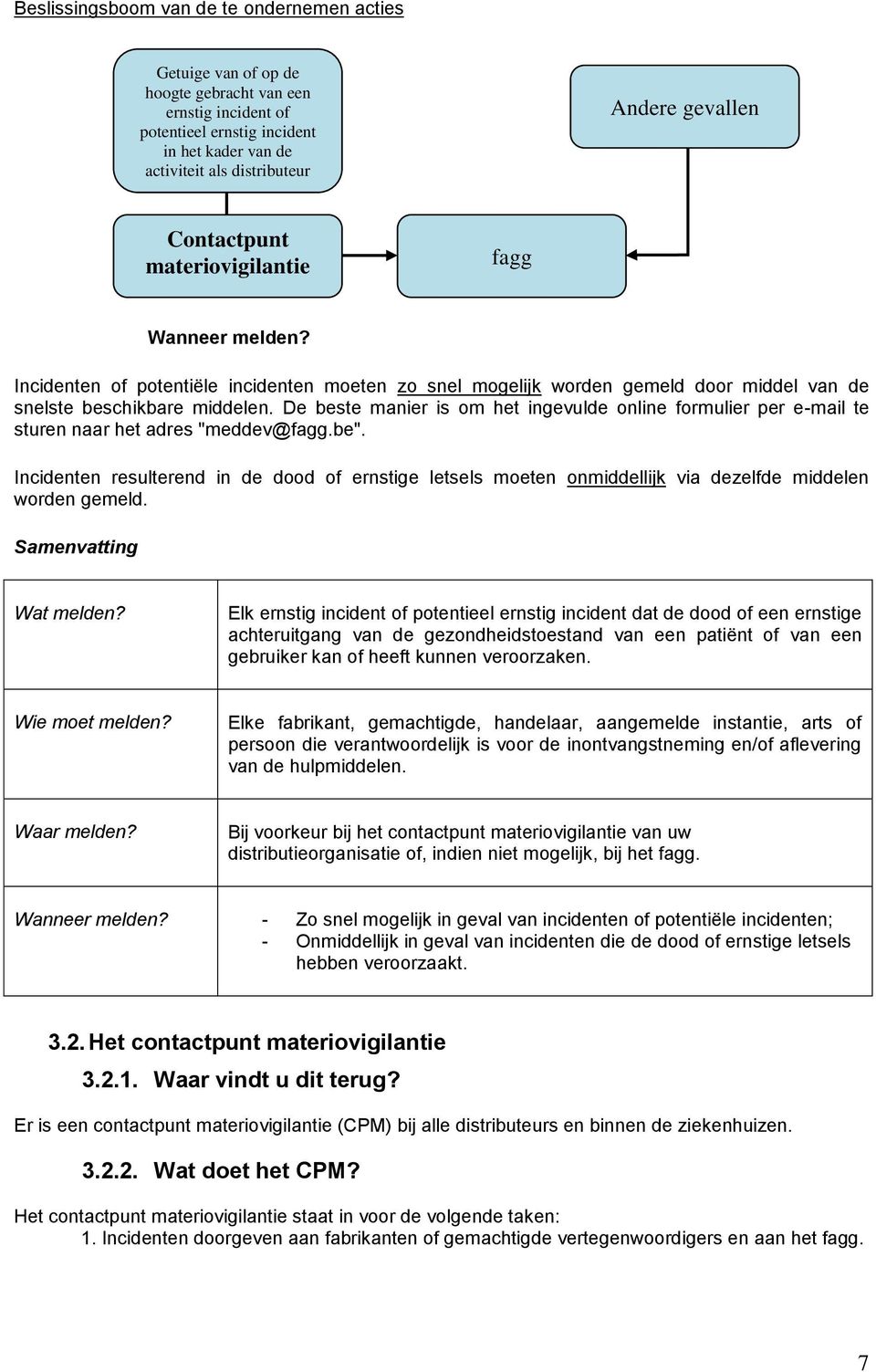 De beste manier is om het ingevulde online formulier per e-mail te sturen naar het adres "meddev@fagg.be".