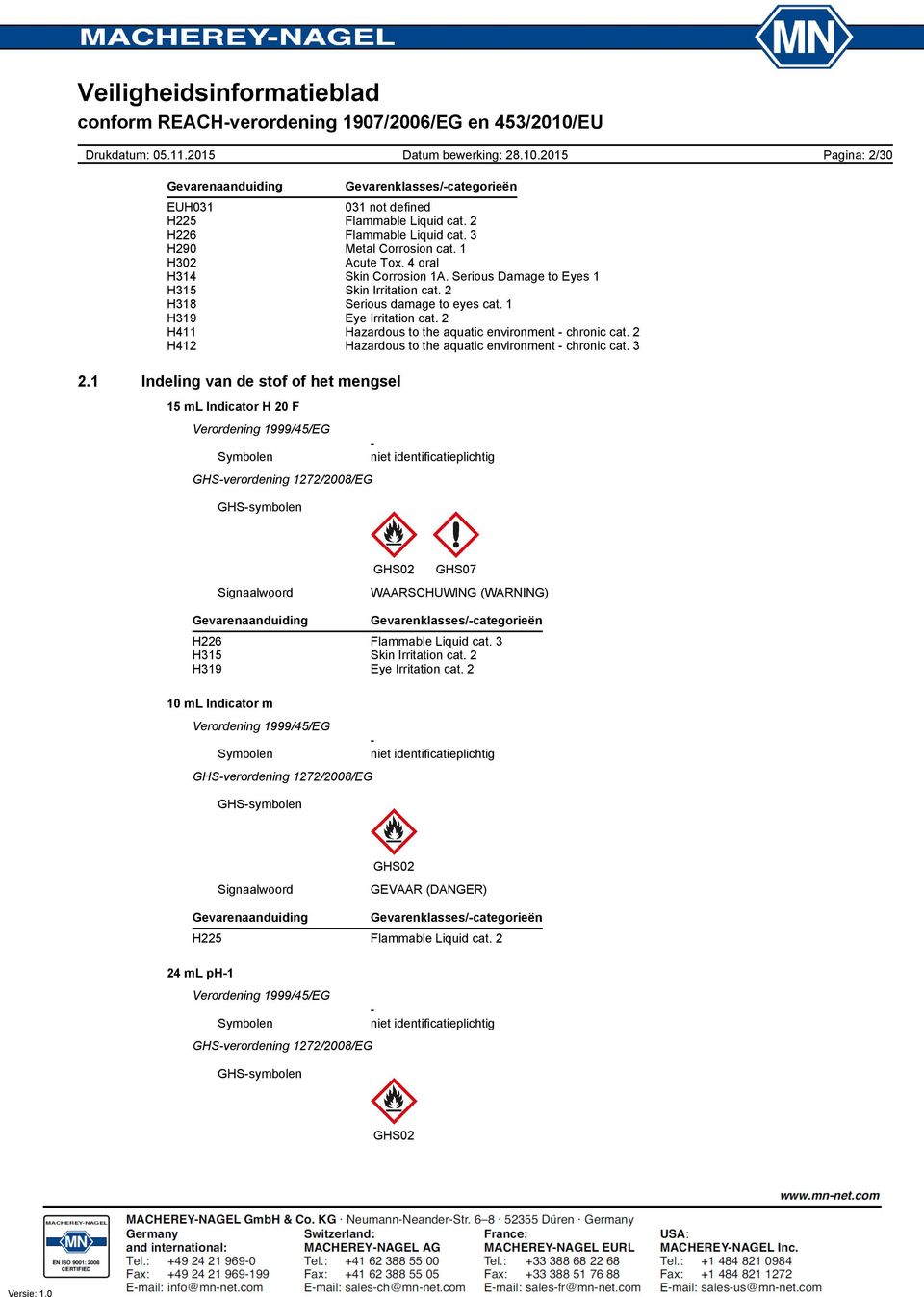 2 H412 Hazardous to the aquatic environment chronic cat. 3 2.