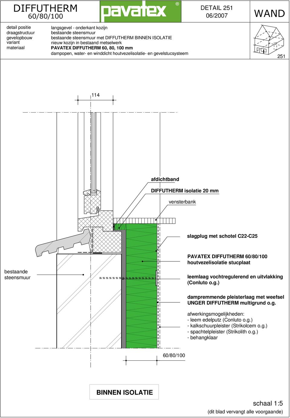 houtvezelisolatie- en gevelstucsysteem 251 114 afdichtband DIFFUTHERM