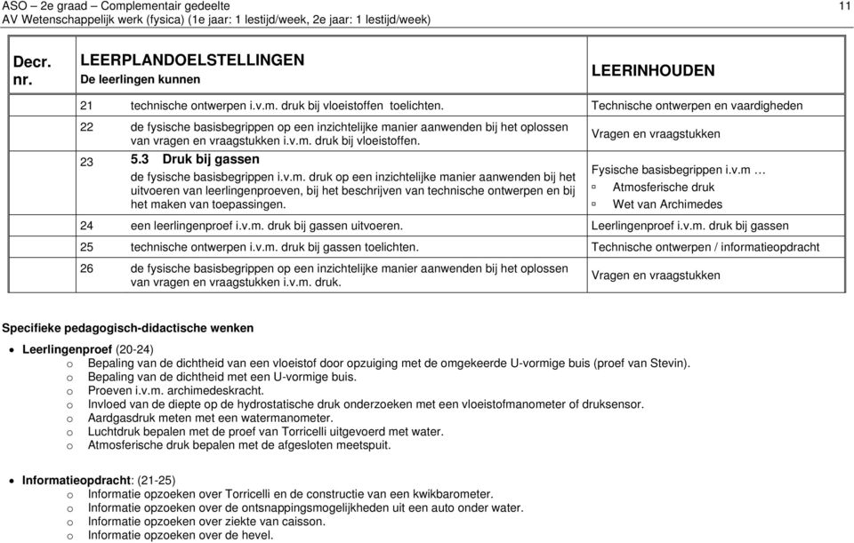 3 Druk bij gassen de fysische basisbegrippen i.v.m.