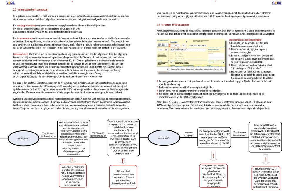 vernieuwen. Het gaat om de volgende twee contracten. Het acceptgirocontract vernieuwt u door een acceptgiro-testbestand aan te bieden bij uw bank.