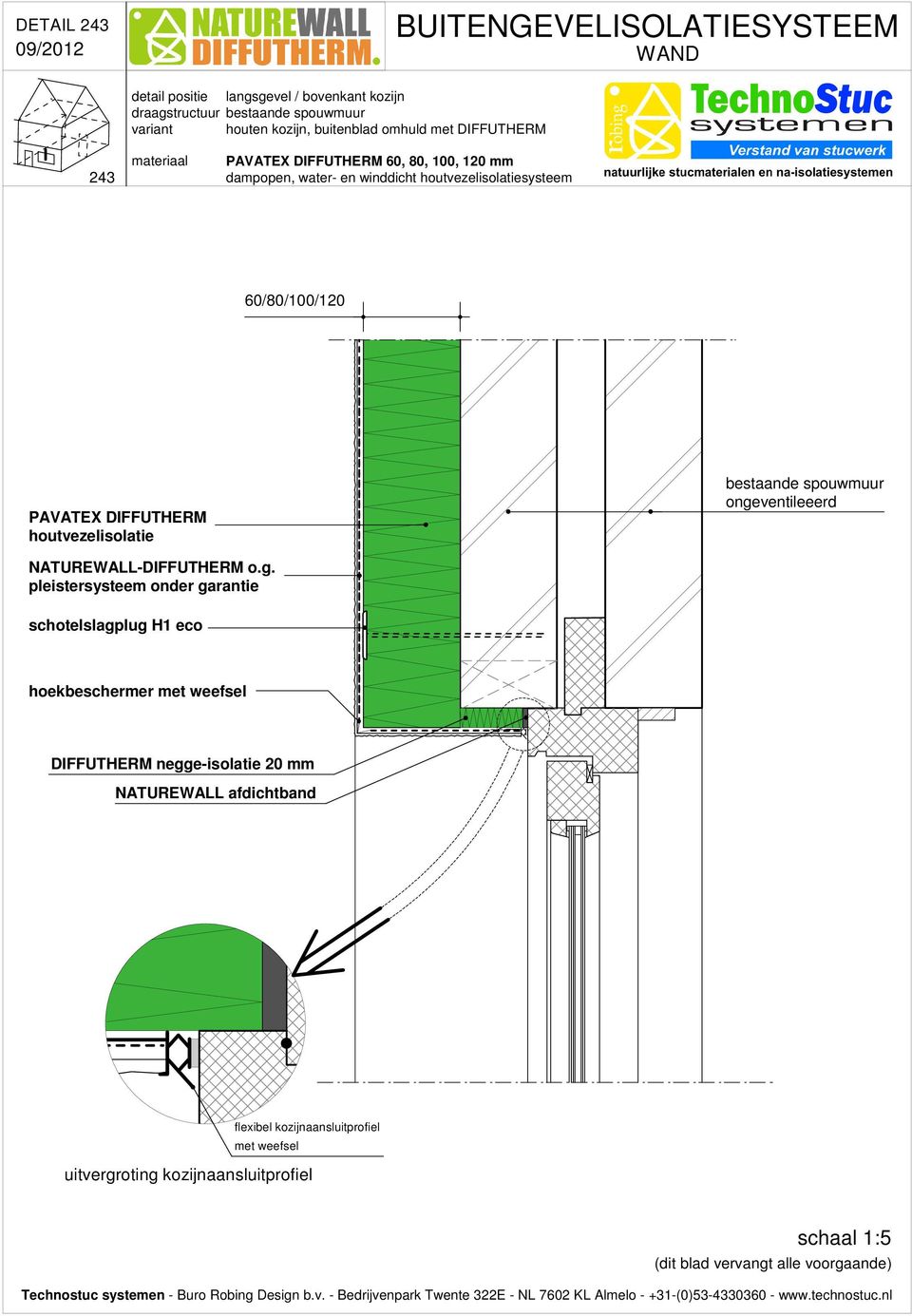 bestaand metselwerk bestaande spouwmuur ongeventileeerd hoekbeschermer met weefsel DIFFUTHERM