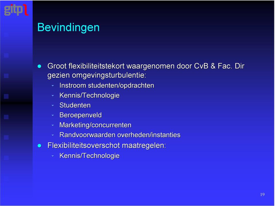 Kennis/Technologie K Studenten K Beroepenveld K Marketing/concurrenten K