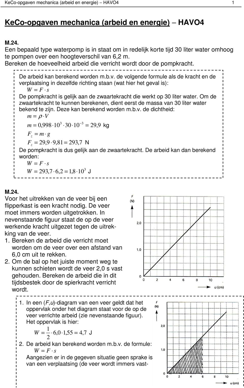 De arbeid kan berekend orden m.b.v.