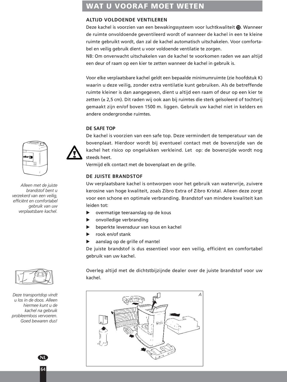 Voor comfortabel en veilig gebruik dient u voor voldoende ventilatie te zorgen.