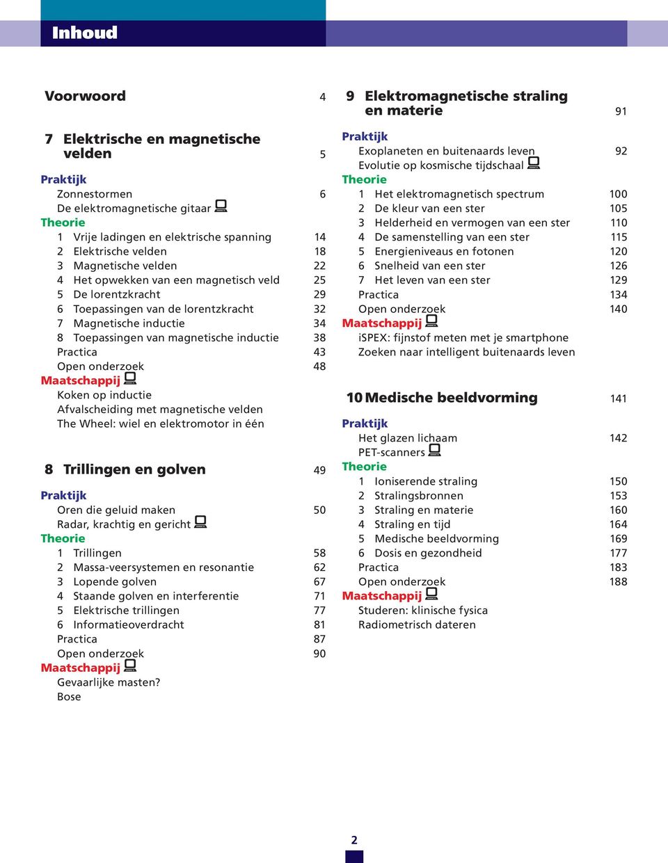 onderzoek 48 Maatschappij Koken op inductie Afvalscheiding met magnetische velden The Wheel: wiel en elektromotor in één 8 Trillingen en golven 49 Praktijk Oren die geluid maken 50 Radar, krachtig en