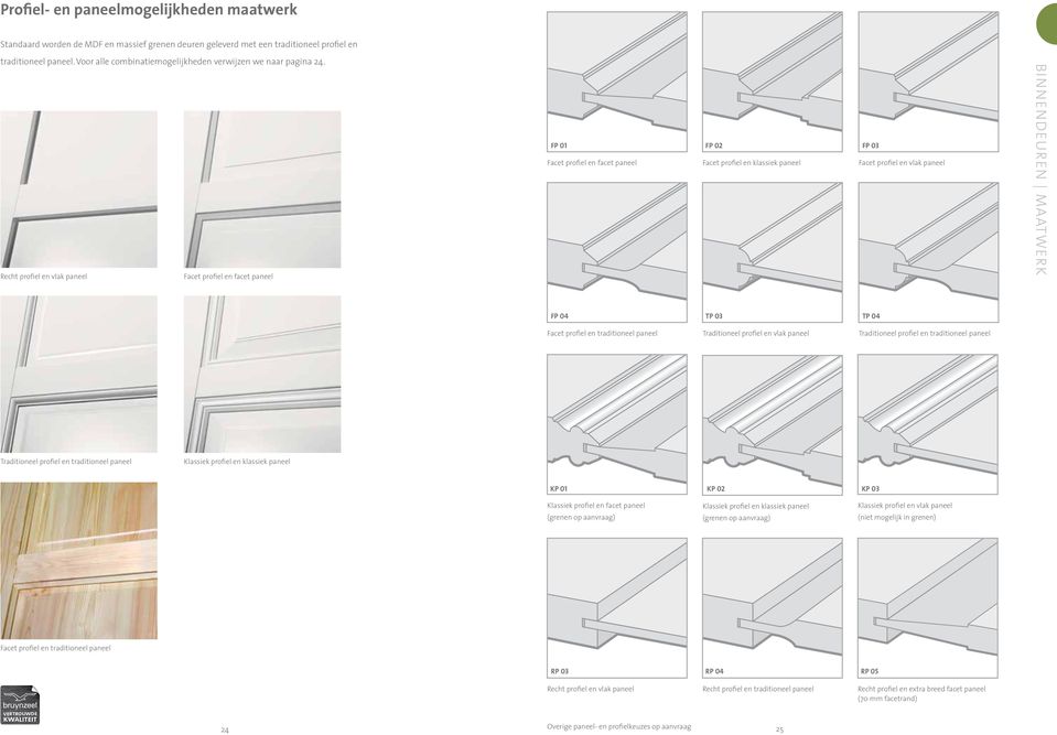 Recht profiel en vlak paneel Facet profiel en facet paneel FP 01 FP 02 FP 03 Facet profiel en facet paneel Facet profiel en klassiek paneel Facet profiel en vlak paneel binnendeuren maatwerk FP 04