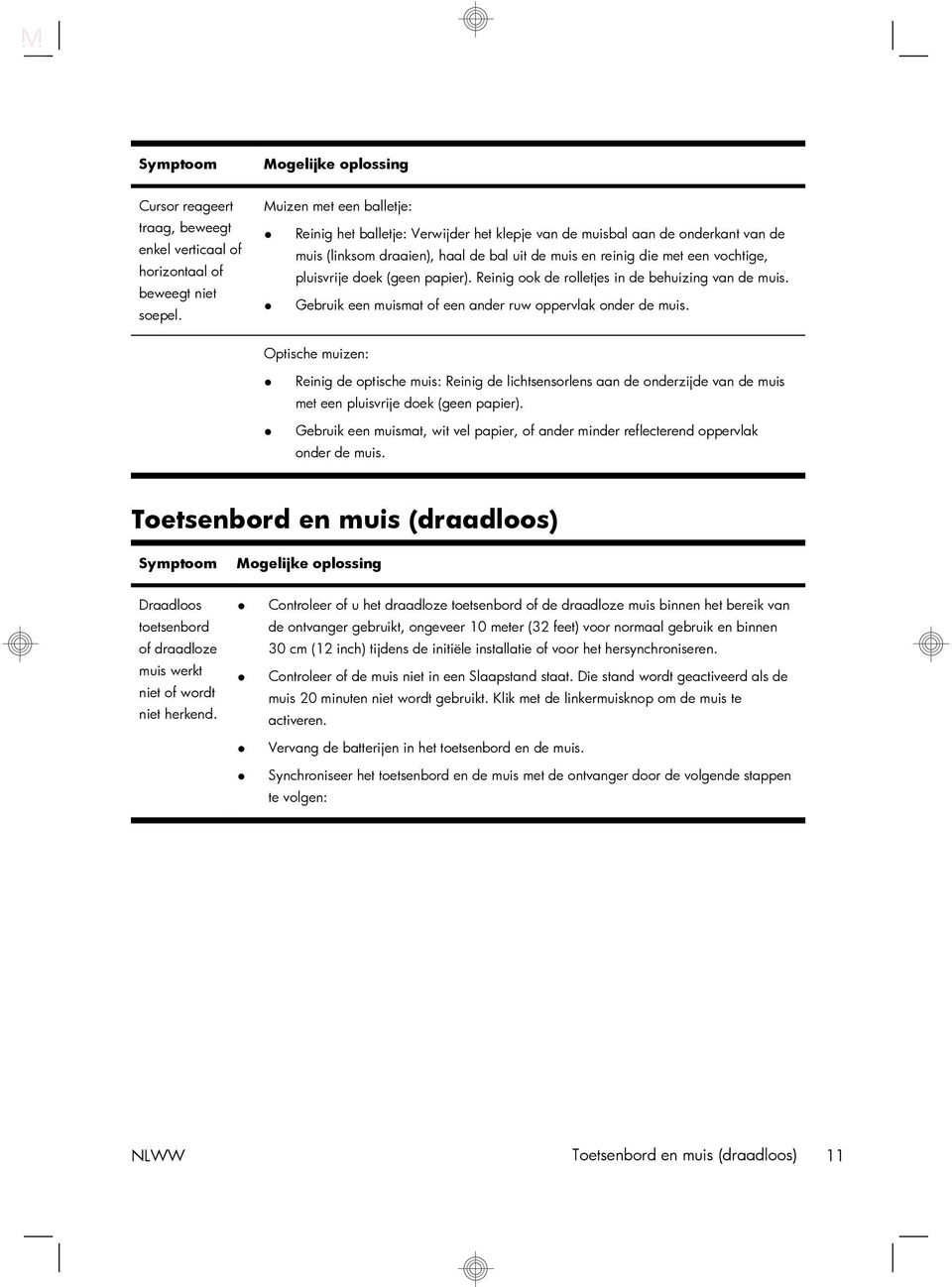 vochtige, pluisvrije doek (geen papier). Reinig ook de rolletjes in de behuizing van de muis. Gebruik een muismat of een ander ruw oppervlak onder de muis.