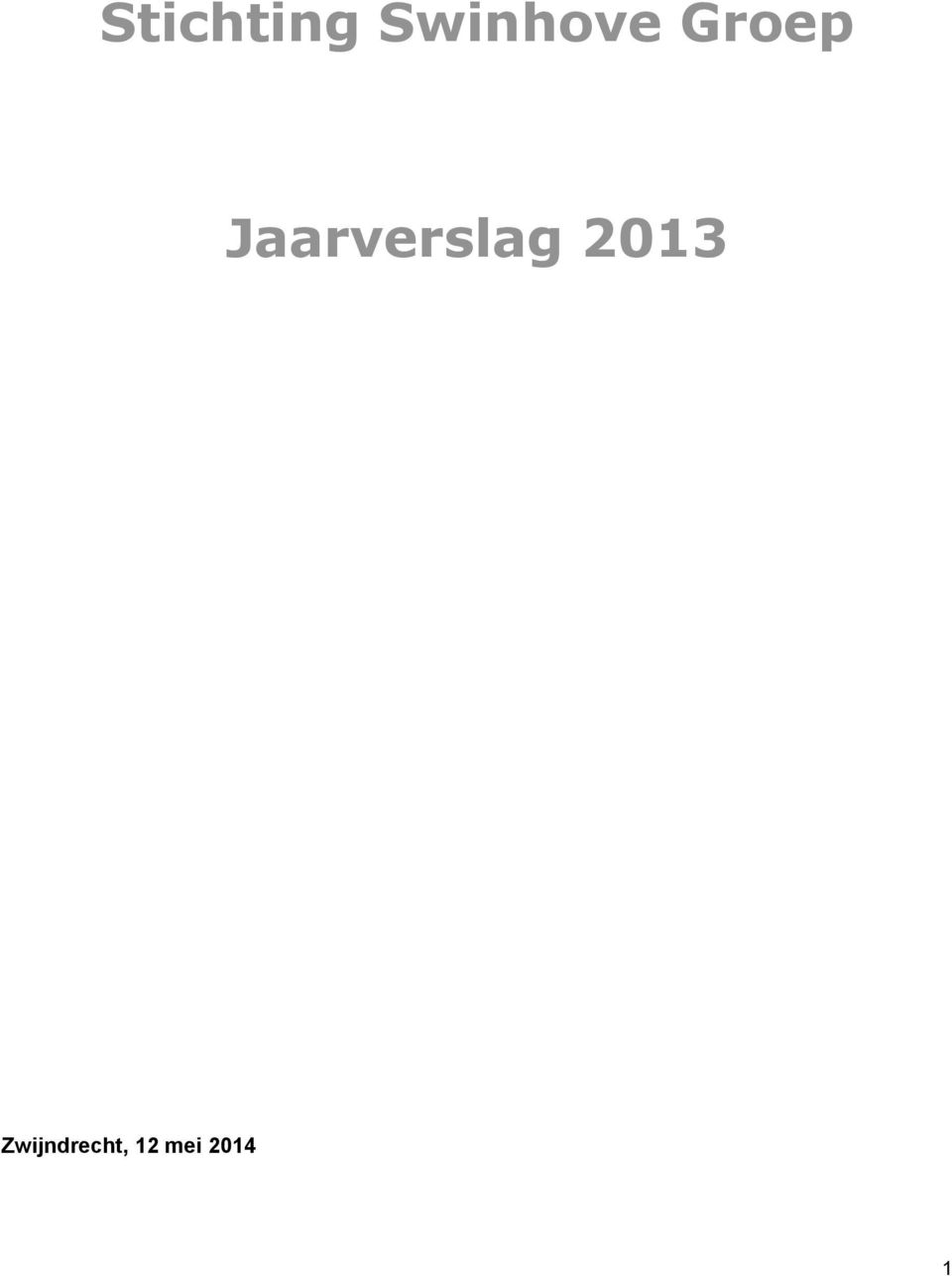 Jaarverslag 2013