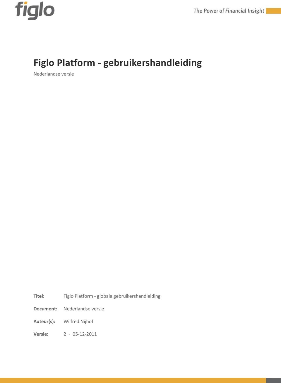 Figlo Platform - globale gebruikershandleiding