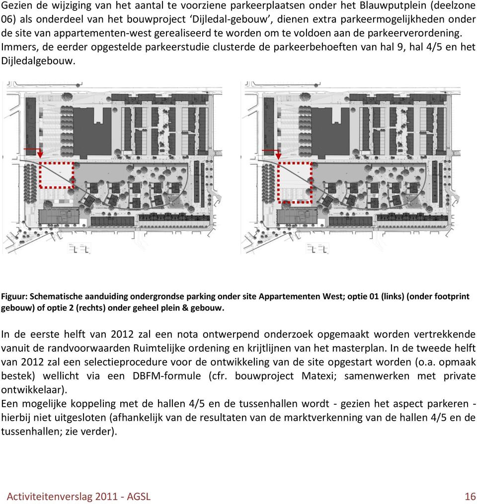 Immers, de eerder opgestelde parkeerstudie clusterde de parkeerbehoeften van hal 9, hal 4/5 en het Dijledalgebouw.