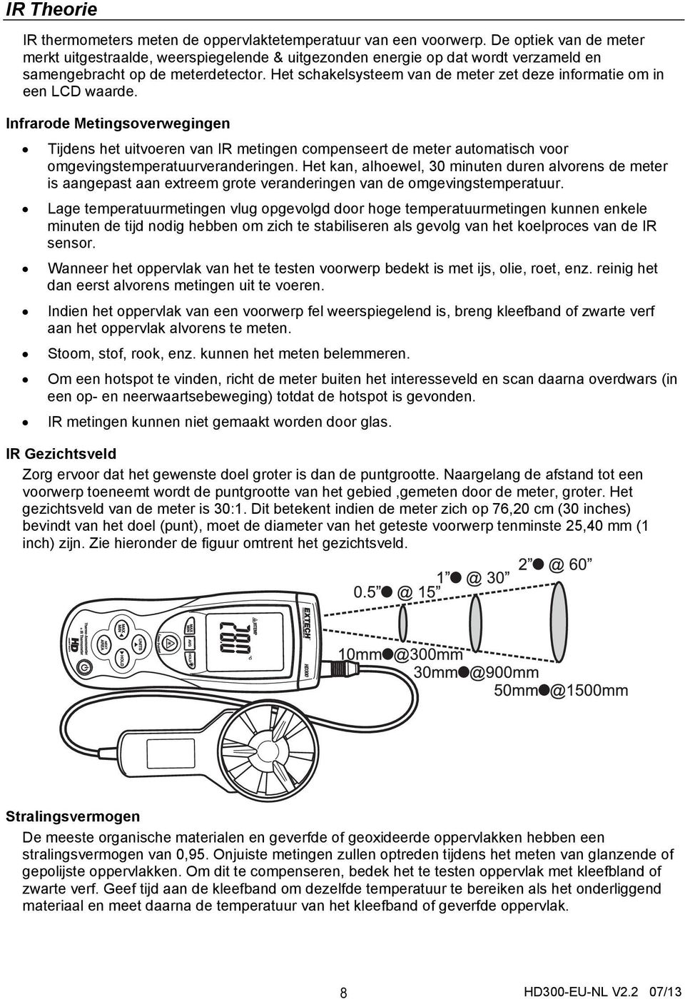 Het schakelsysteem van de meter zet deze informatie om in een LCD waarde.