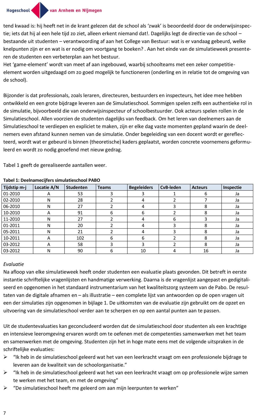 te boeken?. Aan het einde van de simulatieweek presenteren de studenten een verbeterplan aan het bestuur.