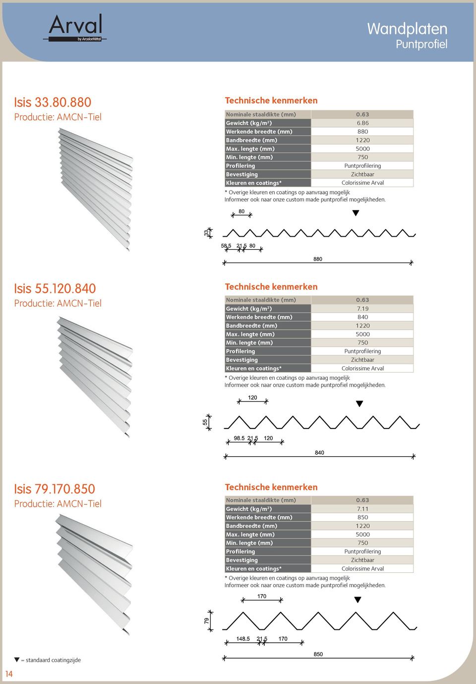 19 Werkende breedte (mm) 840 Bandbreedte (mm) 1220 Max. lengte (mm) 5000 Min. lengte (mm) 750 Puntprofilering Informeer ook naar onze custom made puntprofiel mogelijkheden. Isis 79.170.