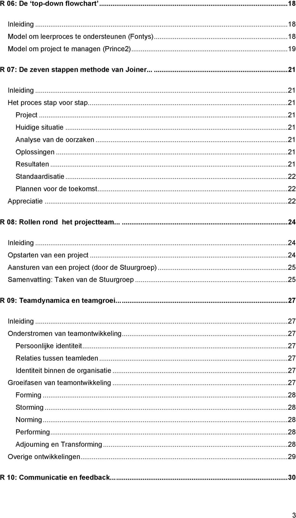 ..22 R 08: Rollen rond het projectteam......24 Inleiding...24 Opstarten van een project...24 Aansturen van een project (door de Stuurgroep)...25 Samenvatting: Taken van de Stuurgroep.