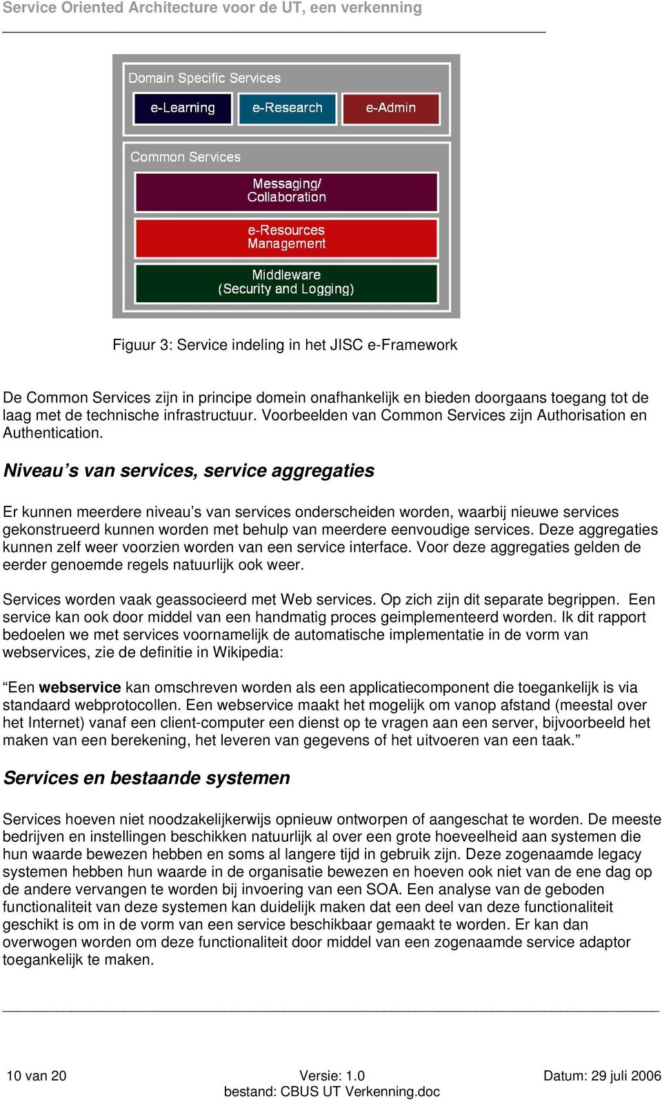 Niveau s van services, service aggregaties Er kunnen meerdere niveau s van services onderscheiden worden, waarbij nieuwe services gekonstrueerd kunnen worden met behulp van meerdere eenvoudige