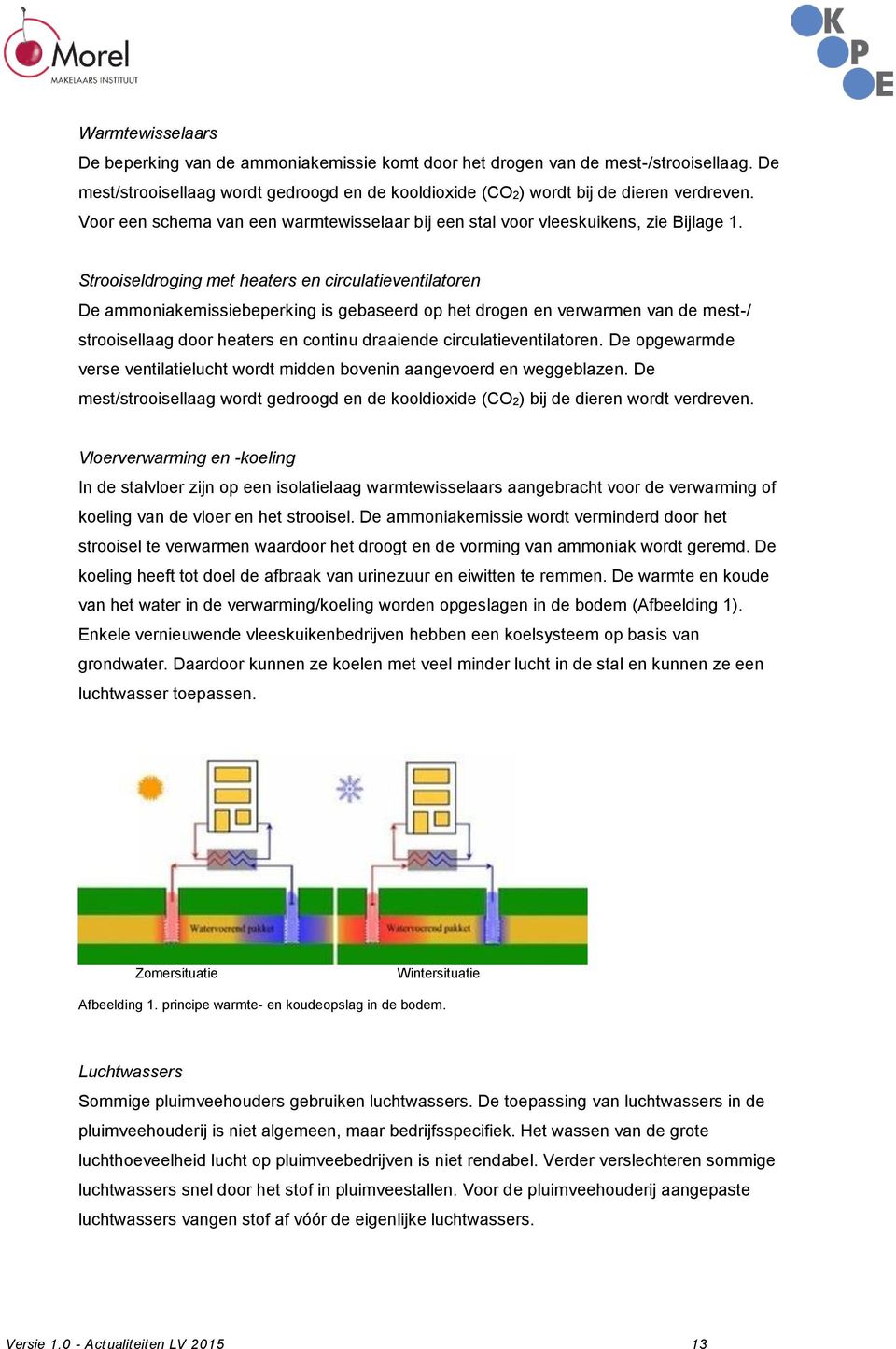 Strooiseldroging met heaters en circulatieventilatoren De ammoniakemissiebeperking is gebaseerd op het drogen en verwarmen van de mest-/ strooisellaag door heaters en continu draaiende