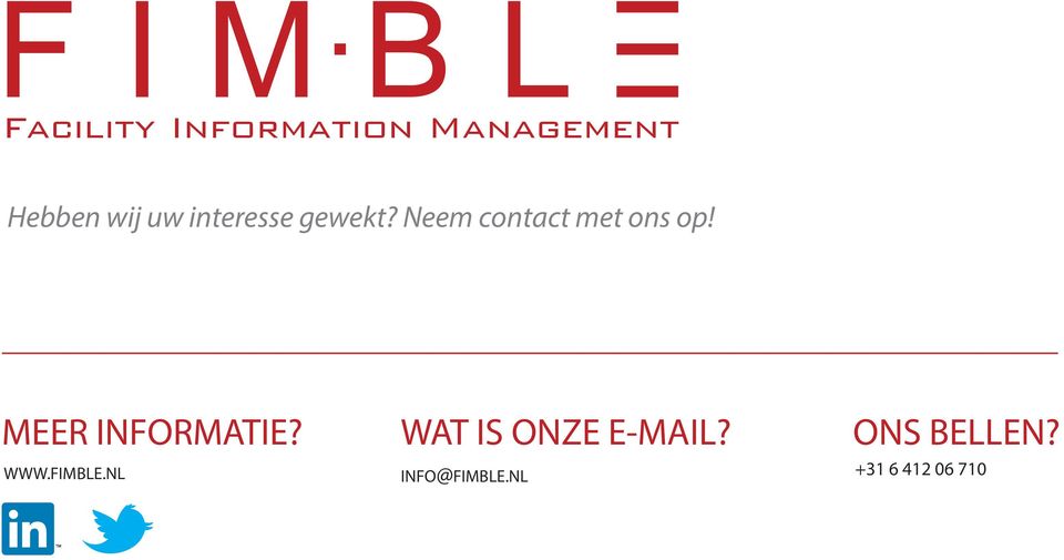 MEER INFORMATIE? WWW.FIMBLE.