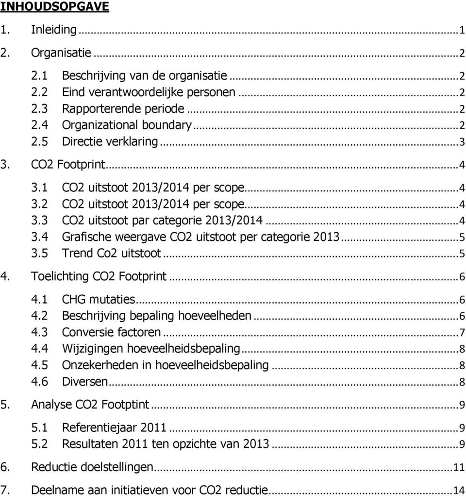 .. 5 3.5 Trend Co2 uitstoot... 5 4. Toelichting CO2 Footprint... 6 4.1 CHG mutaties... 6 4.2 Beschrijving bepaling hoeveelheden... 6 4.3 Conversie factoren... 7 4.4 Wijzigingen hoeveelheidsbepaling.