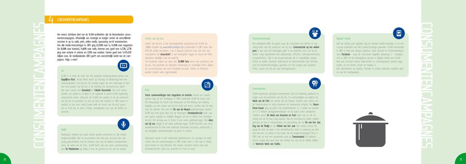 Van alle media-investeringen in 2013 ging 62,89% naar tv, 14,89% naar magazines (en 0,60% naar kranten), 14,06% naar radio, internet was goed voor 4,33%, 1,27% ging naar reclame in cinema en 1,95%