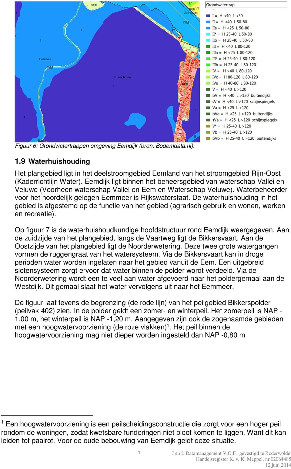 De waterhuishouding in het gebied is afgestemd op de functie van het gebied (agrarisch gebruik en wonen, werken en recreatie).