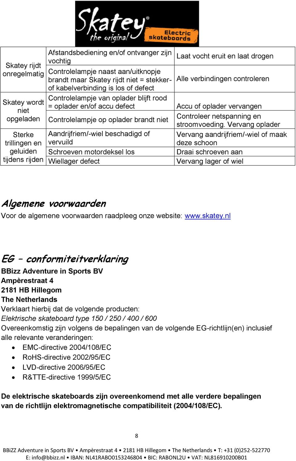 oplader vervangen Controlelampje op oplader brandt niet Controleer netspanning en stroomvoeding.