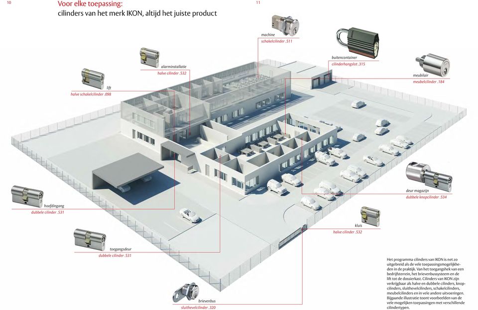 531 brievenbus sluithevelcilinder.320 Het programma cilinders van IKON is net zo uitgebreid als de vele toepassingsmogelijkheden in de praktijk.