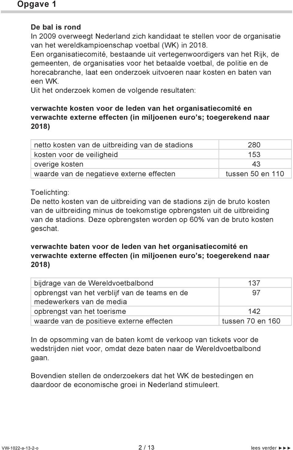 en baten van een WK.