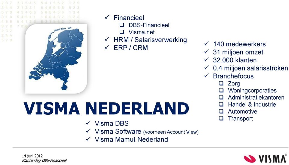 (voorheen Account View) Visma Mamut Nederland 140 medewerkers 31 miljoen omzet 32.