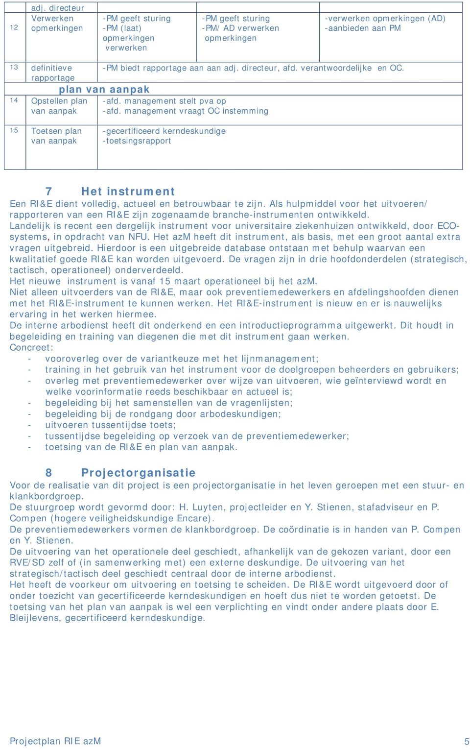 management vraagt OC instemming 15 Toetsen plan van aanpak -gecertificeerd kerndeskundige -toetsingsrapport 7 Het instrument Een RI&E dient volledig, actueel en betrouwbaar te zijn.