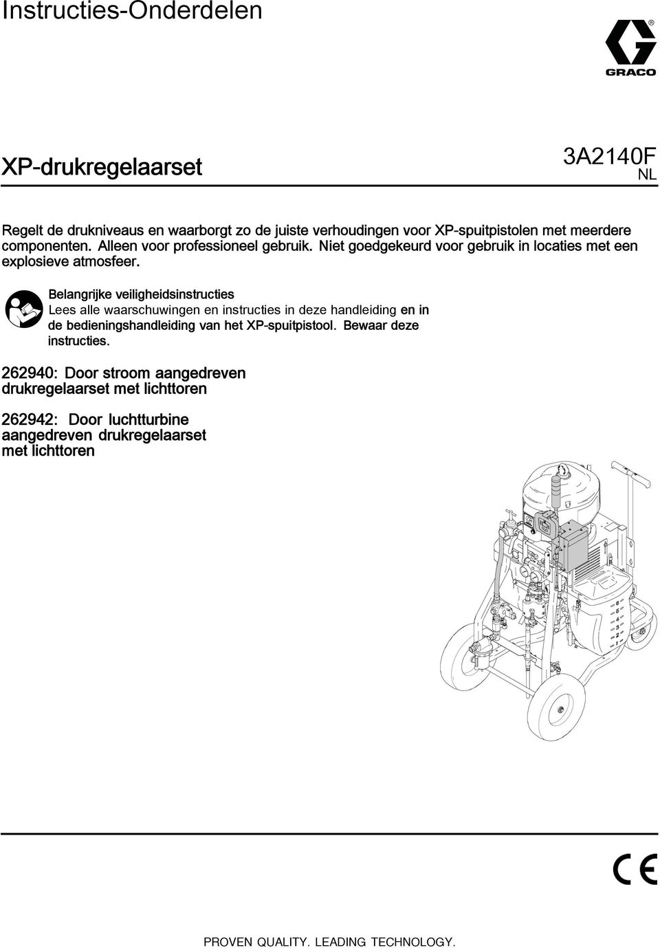 Belangrijke veiligheidsinstructies Lees alle waarschuwingen en instructies in deze handleiding en in de bedieningshandleiding van het XP-spuitpistool.