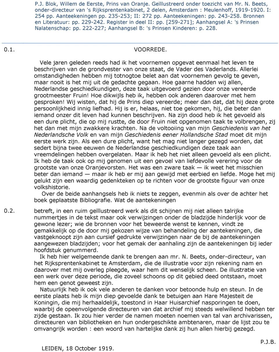 222-227; Aanhangsel B: 's Prinsen Kinderen: p. 228. 0.1. VOORREDE.