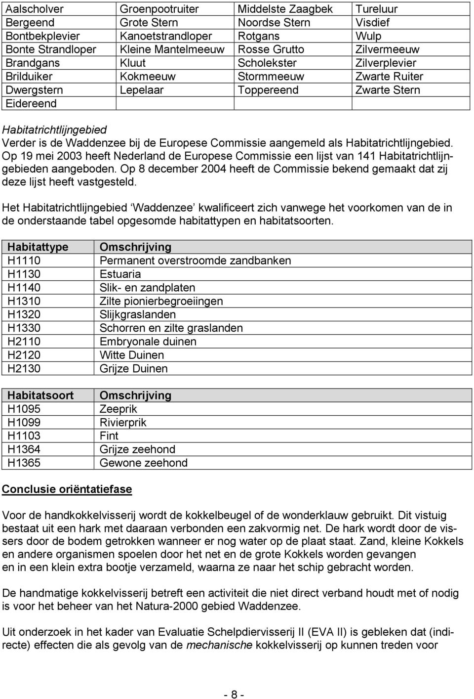 bij de Europese Commissie aangemeld als Habitatrichtlijngebied. Op 19 mei 2003 heeft Nederland de Europese Commissie een lijst van 141 Habitatrichtlijngebieden aangeboden.