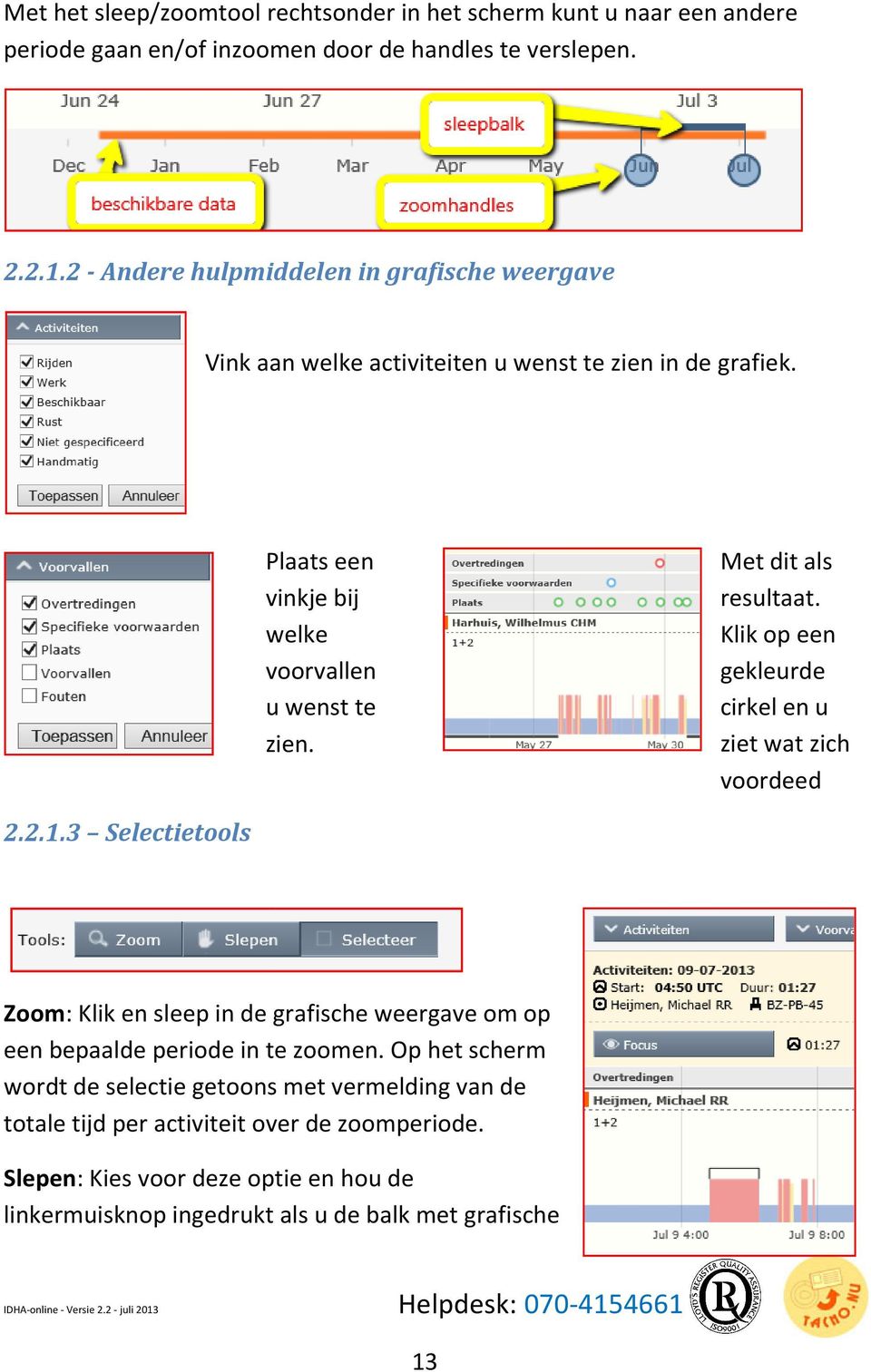 Met dit als resultaat. Klik op een gekleurde cirkel en u ziet wat zich voordeed 2.2.1.