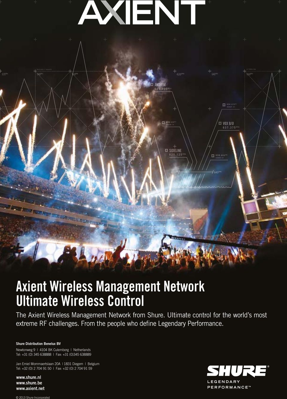 800 MHz BACKUP / RF 620 MHz 640 MHz Axient Wireless Management Network Ultimate Wireless Control The Axient Wireless Management Network from Shure.