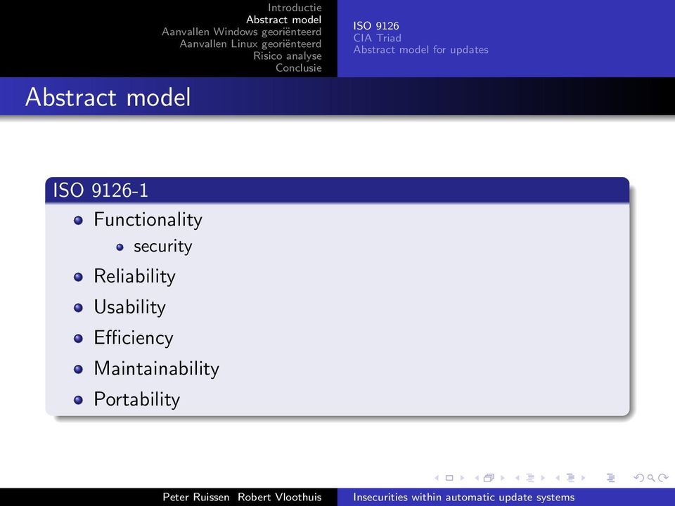 security Reliability Usability