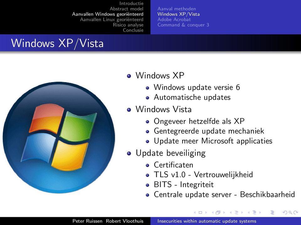 als XP Gentegreerde update mechaniek Update meer Microsoft applicaties Update beveiliging
